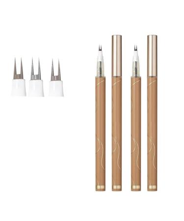 Double Tip Lower Eyelash Pencil 2024 Upgraded 3D Waterproof 2 Tip Eyelash Pen Eye Liner Liquid Eyeliner with Micro Fork Tip for Girls Women Natural Makeup Fine Stroke Eyebrow Pencil (2-PCS #3)