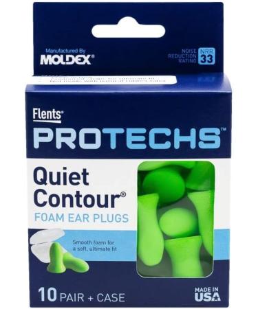 Flents Quiet Contour Ear Plugs - 10 Pair Pack (x6) | NRR 33 | Made in the USA | International Shipping Available - Buy Online on GoSupps.com