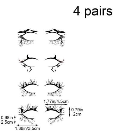 4 Pairs/set Halloween Eyeliner Stickers Eye Shadow Lining Stickers Halloween Eye Shadow Stickers Kit for Women Style2 - Buy Online on GoSupps.com