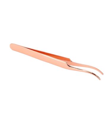 Eyelash Applicator Tool DIY Rose Gold Curved Lash Tweezer for Easy Lashes Application and Removal