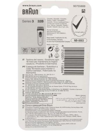 LUTH Premium Profi Parts Shaving Cassette for Braun 32b (81483728) | Compatible with Series 3 | Black - Buy Online on GoSupps.com