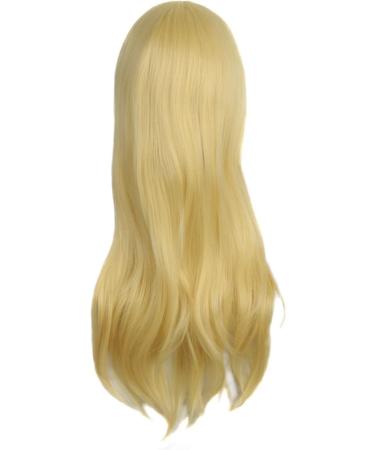 MapofBeauty 28 Gold Long Curly Hair Cosplay Wig with Side Bangs - 70cm Women's Wig - Buy Online on GoSupps.com