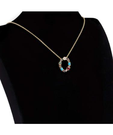 MarryLee Women's Initial Colorful Rhinestones A-Z 26 English Letters Necklace Diamond Zircon Pendant (O) - Buy Online on GoSupps.com