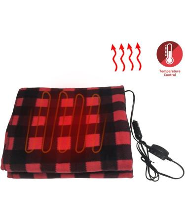 Bosuge Heated Car Ceiling Blanket - Quick Heating 12V Portable Fleece Travel Blanket in Red & Black for Winter - Buy Online on GoSupps.com