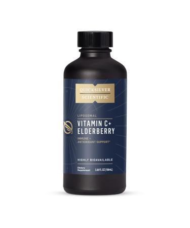 Quicksilver Scientific Liposomal Vitamin C + Elderberry - Liposomal Vitamin C 1000mg with Superior Absorption Technology & Tocotrienols - Antioxidant & Immune Support Tonic (100ml)