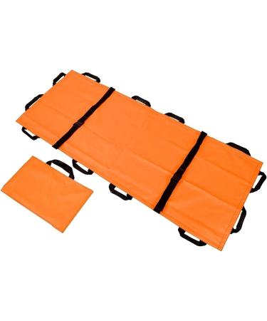 Folding Stretcher Patient Mover Rescue Transport Stretcher Emergency Stretcher Positioning Bed Pad Multifunctional Back Stretcher for Home Sports Venues Stretcher Orange