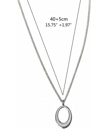 OralGos Fashion Oval Pendant Necklace - Cute Cool Simple Choker Statement Jewelry in Stainless Steel - Shop Internationally - Buy Online on GoSupps.com