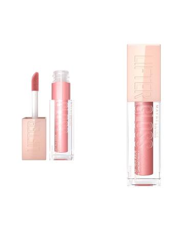 Maybelline New York LipGloss set shiny lip gloss for full-looking lips moisturizing with hyaluronic acid lifter gloss No. 006 Reef (pink) and No. 003 moon (pink) 2 x 5.4 ml