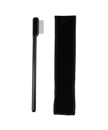 FOMIYES 1 Set Eyelash Comb Metal Brow Lash Makeup Brush Brow Makeup Brush Brow Brush with Bag Brow Spoolie Brush Eyebrow Comb Brush The Lash Tool Steel Needle Girl Wooden Handle Metal Comb 15x1.8cm Black