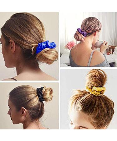 Luxxii 12 Pack - 4 inch Colorful Cotton Scrunchies - Elastic Hair Bands - Buy Online on GoSupps.com
