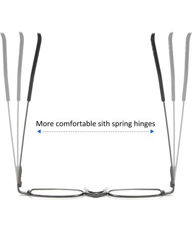 MMOWW 3-Pack Mini Metal Reading Glasses for Men & Women | Classic Spring Hinge | Lightweight Visual Aid | Includes Black Blue & Gray Frames (2.0x) - Buy Online on GoSupps.com