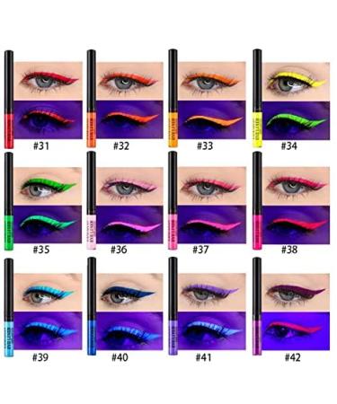 INDEBETY 12 Colors UV Glow Neon Liquid Eyeliner Set - Waterproof Smudgeproof Long Lasting Gel Eye Liner - Matte Colored Eyeliners Pen - Gift Kit (Glow Under UV) Set 3 - Buy Online on GoSupps.com