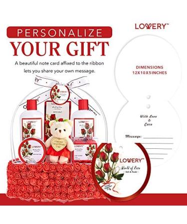 Birthday Gifts for Her - Spa Gift Basket with Red Rose Bath & Body Essentials Floral Handmade Basket for Mom - Buy Online on GoSupps.com