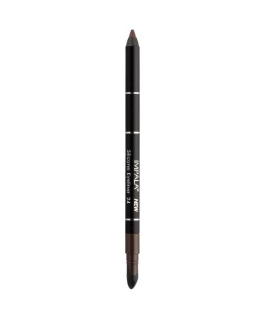 IMPALA | Waterproof Eyeliner with Silicone Matte Brown Color No. 24 | Defined Line or Smudged Effect | Easy-to-Apply Creamy Texture | Intense Long-Lasting and Water-Resistant Color 24 Brown Matte