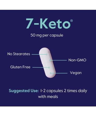 BESTVITE 7-Keto 50 mg DHEA (120 Vegetarian Capsules) - No Stearates - Vegan - Non GMO - Gluten Free - Supports Energy Metabolism* - Easy to Swallow Capsules - Buy Online on GoSupps.com