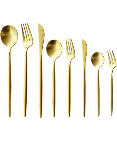 Stainless Steel Cutlery Steak Cutlery Spoon Chopsticks Set Western Tableware Gold - Buy Online on GoSupps.com