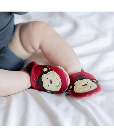 Dotty Fish Soft Leather Baby Shoes for Boys | Non Slip Toddler Shoes | Animal Designs | Red Monkey | 0-6 Months to 4-5 Years - Buy Online on GoSupps.com