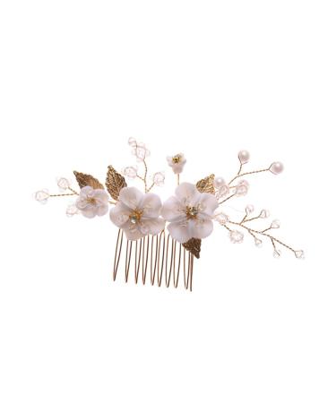 Didiseaon 1pc Flower Comb Bride Headdress Floral Hair Comb Bride Hair Accessory Bride Hair Comb Wedding Hair Comb Hair Combs Flower Insert Comb Wedding Hair Accessory Rhinestone Hair Comb