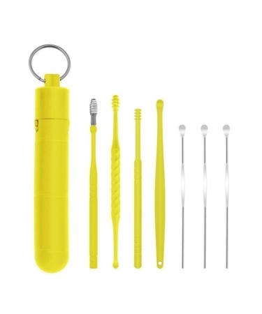 MACIMO 7PCS Ear Cleaner Earwax Removal Tool Earpick Curette Reusable Ear Cleaning Spring Spoon Ear Pick Cleanser Care (Color : B)