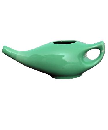 ANCIENT IMPEX Ceramic Neti Pot for Nasal Cleansing with 5 Sachets of Neti Salt | Compact and Travel-Friendly Design | Natural Remedy for Infection Sinus and Congestion (Turquoise)