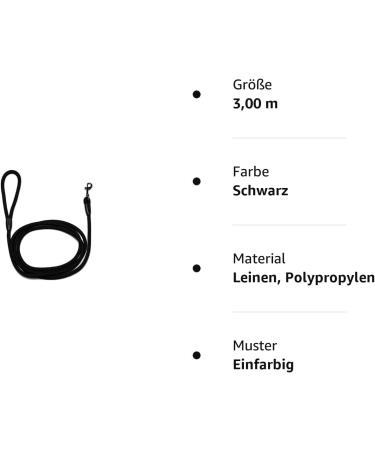 Buy Basic Rope Leash 10mm - 3.00m Black 27 Colors 7 Lengths | International Shipping Available - Buy Online on GoSupps.com
