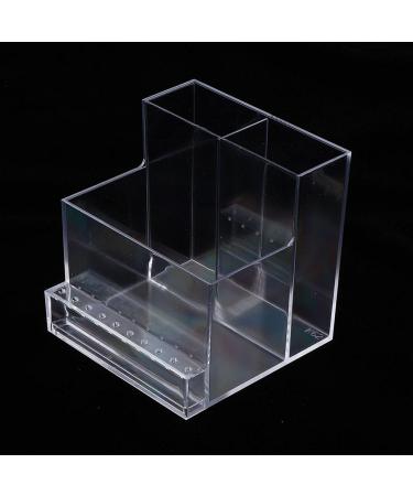 Fityle 13 Holes Nail Drill Bits Holder Stand Organizer - Clear | 10.3cm Height, 10.5cm Width, 9.6cm Bottom Length - Buy Online on GoSupps.com