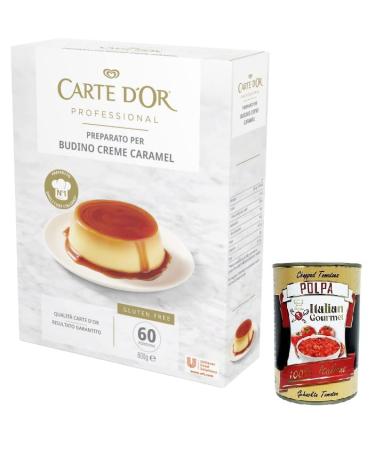Carte d'Or Professional Preparato per Budino Cr me Caramel Powder Mix for Cream and Caramel Pudding Gluten Free 800g + Box of 400g Italian Gourmet Polpa di Pomodoro
