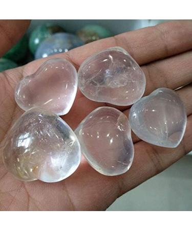 Natural Crystal Rough 5 Pieces Natural Clear White Heart Quartz Crystal Reiki Stones - Buy Online on GoSupps.com