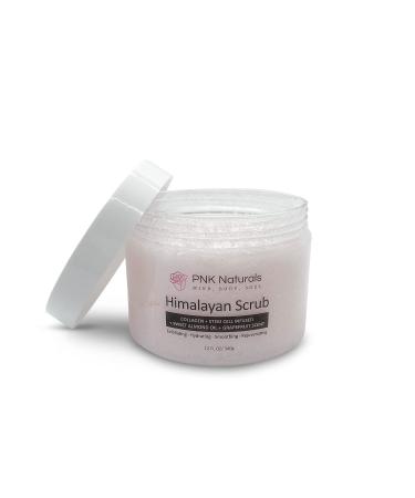 PNK Naturals Himalayan Salt Body Scrub - Collagen Stem Cell & Sweet Almond Oil - Exfoliating Acne Cellulite Scars & Wrinkles - Grapefruit Scent - 12 oz - Buy Online on GoSupps.com