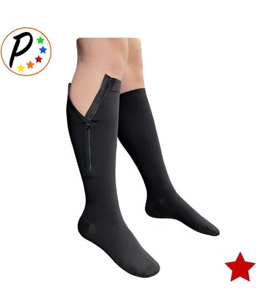 Presadee Original Closed Toe Zipper Compression Calf Leg Socks 20-30 mmHg - Black [Large/X-Large] | 1 Pair - Buy Online on GoSupps.com