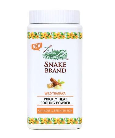 Snake Brand Powder for reduces Rash (Prickly Heat / itchy Skin) Sweat Smell/ Prevent skin from Blemishes and Dark Spots Coolling in hot Weather/Summer