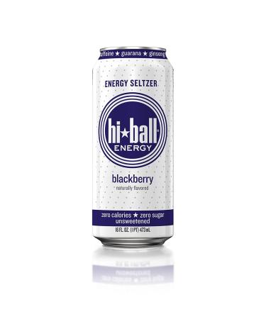 Hiball Clean Energy Seltzer Water - Caffeinated Sparkling Water with Vitamin B12 & B6 - Sugar Free - 8 Pack (16 Fl Oz each) - Blackberry Flavor - Buy Online on GoSupps.com