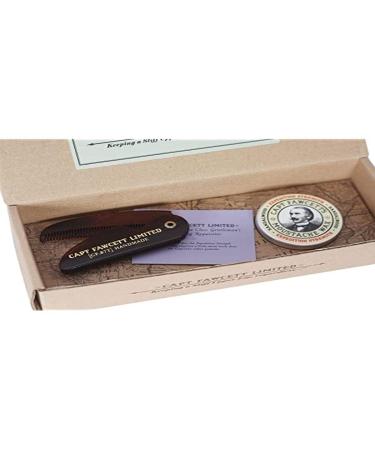Captain Fawcett's Moustache Wax (Expedition Strength) & Folding Pocket Moustache Comb (CF.87T) Gift Set - Made in England - Buy Online on GoSupps.com