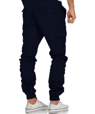 Ronony Men's Cargo Pants - Slim Fit Outdoor Stretch Jogging & Hiking Pants 3XL - Marine Blue - Buy Online on GoSupps.com