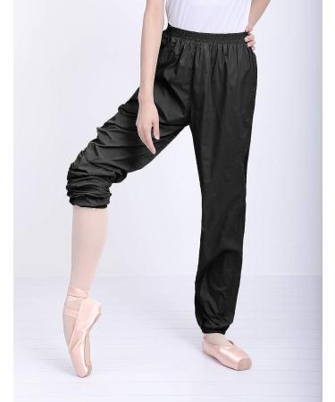 Cuulrite Women Ripstop Ballet Dance Pants - Black Medium | Thin Practice Warm Up Pants - Buy Online on GoSupps.com