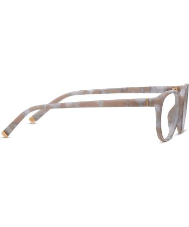 Peepers Canyon Round Blue Light Blocking Reading Glasses - Tan Marble 49 + 2.25 | International Shipping - Buy Online on GoSupps.com