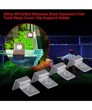 Stainless Steel Aquarium Glass Cover Support - 4 pcs, Anti-Slip, Universal Lid Clips 8mm - Buy Online on GoSupps.com