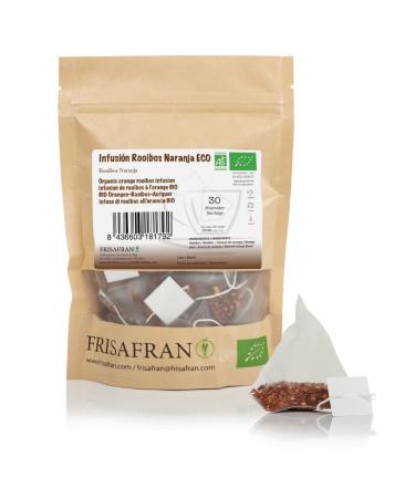 FRISAFRAN FRISAFRAN | Organic Orange Rooibos Pyramids Infusion 30 units | 60g | Relaxing | Digestive | Rooibos Tea | Unique Flavor | Mo