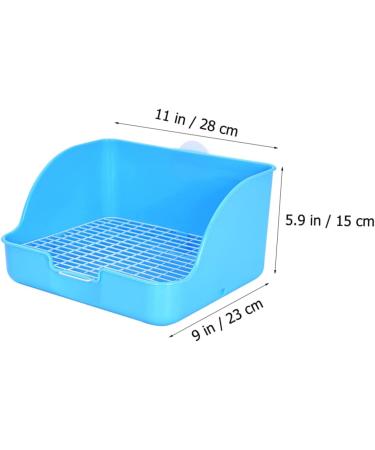 COLLBATH Box Rabbit Training Potty Chinchilla Toilet Trainer Potty Pet Pan Gerbil Toilet Rabbit Potty Plastic 28x23cm Blue - Buy Online on GoSupps.com