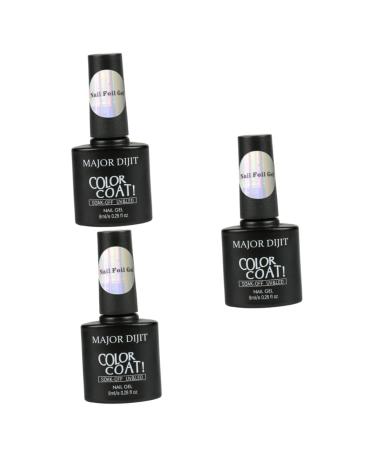 Healeved 3pcs Nail Art Foil Glue Manicure Diy Art Artificial Nails Repair Glue Nail Tips Transfer Glue Star Nail Transfer Glue Nail Gel Polish Glue Nail Foil Sticker Glue Nail Gel Lacquer 1 count (Pack of 1) Blackx3pcs