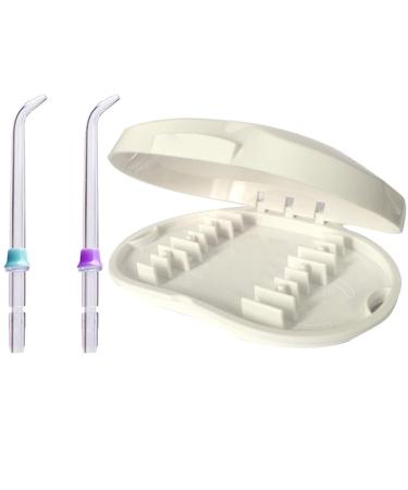 WuYan Dustproof Nozzle Box for Waterpik + 2 Oral Hygiene Standard Tips Fit for WP-100 WP-450 WP-250 WP-300 WP-660 WP-900