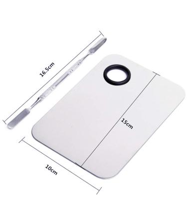 Stainless Steel Makeup Palette & Spatula Set | Professional Mixing Tools for Beauty Artists | Ideal for Cosmetic, Nail Art & Salon Use - Buy Online on GoSupps.com