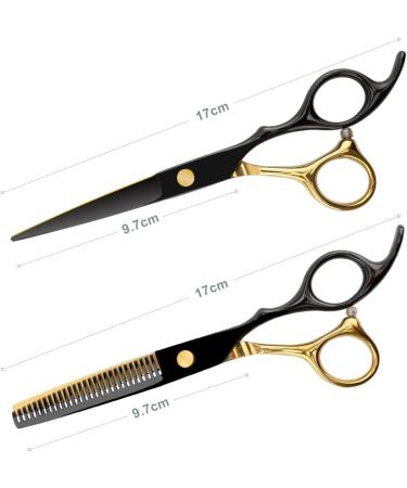 Professional Black Gold Hairdressing Scissors Set | Stainless Steel Salon Tools for Men & Women | Multifunctional Hair Cutting & Thinning Scissors - Buy Online on GoSupps.com