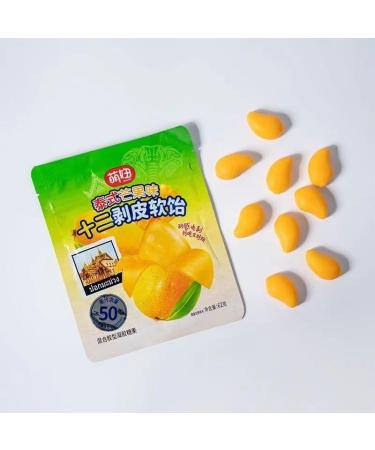 Mango soft candy peeled fruit casual snacks Gummy candy New Year candy delicious sweet candy soft candy snack wedding candy snack gifts (1bag) - Buy Online on GoSupps.com