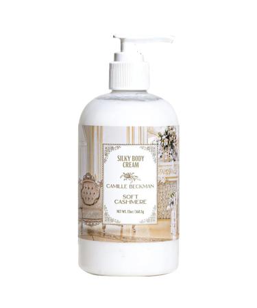 Camille Beckman Soft Cashmere Scented Silky Body Cream Daily Moisturizer for All Skin Types Non-Greasy Vegan Formula to Nourish and Soften Hands and Body 13 Ounce