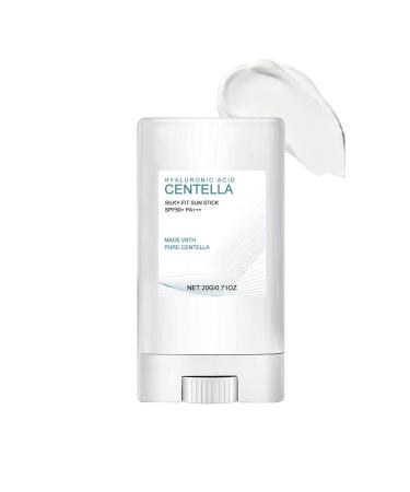 Suncream Stick Silky Fit Sun Stick Korean Sunscreen Stick SPF50+ PA++++ Lightweight Moisturizing Sun Protection for Face and Body No White Cast (1pc)