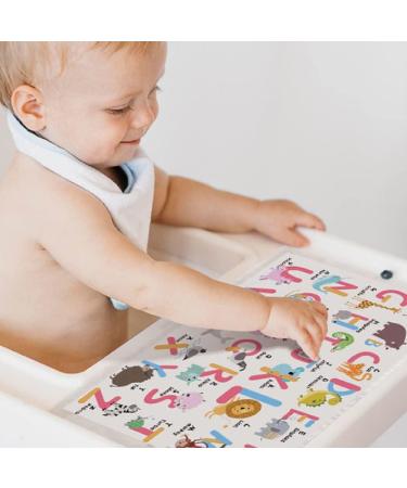 Baby Disposable Stick-On Placemats - Toddler Table Top Mats with Animal Alphabet Theme for Dining Fun - Buy Online on GoSupps.com