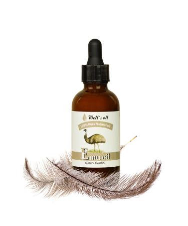 Well's Oil 100% Pure Emu Oil - Moisturizing Conditioning & Nourishing | Fatty Acids | All Natural | For Skin and Hair Care (2 Fl Oz / 60 ml)