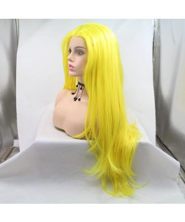 Light Yellow Long Natural Straight Synthetic Wig - Heat-Resistant Lace Front for Cosplay & Daily Wear (61cm) - Buy Online on GoSupps.com