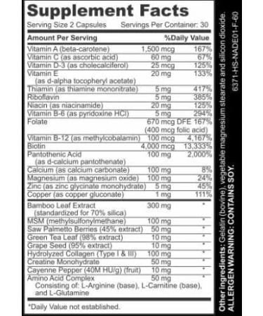 Beautifully Bamboo Ultra Vitamin for Skin, Hair, and Nail Growth - 60 Capsules with Biotin, Bamboo Silica, Amino Acids & More - Buy Online on GoSupps.com